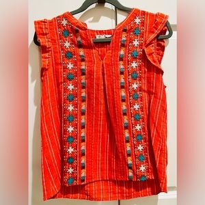 THML women’s cap sleeve top. Vibrant colors Size Med.